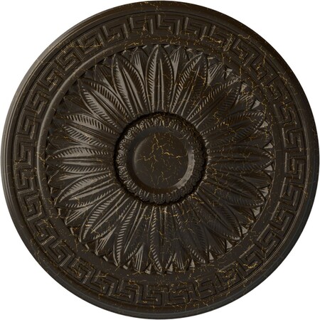 Ekena Millwork Randee Ceiling Medallion (Fits Canopies up to 3 7/8"), 20"OD x 1 3/8"P, Stone Hearth Crackle CM20HASHC